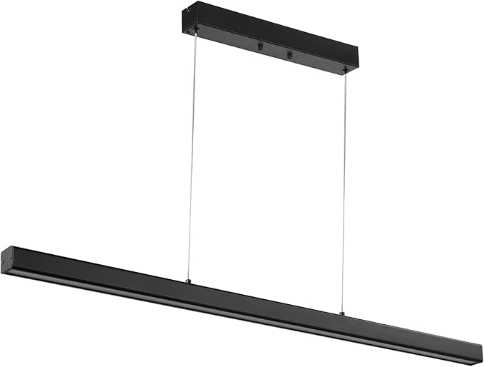 VEVOR Dimmable Linear Pendant Light 20W 47 in LED Linear Light Fixture Chandelier with Acrylic Lampshade 3000K / 4000K / 6500K Color Temperature Adjustable Height for Dining Room Kitchen Island