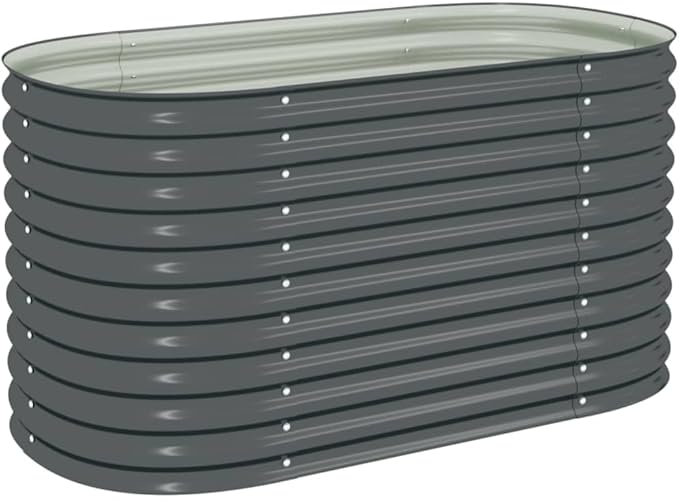 Outdoor Garden Raised Bed Galvanized Steel Garden Planter Box Metal Planter Box for Gardening Vegetables Flowers Herb 63x31.5x31.9 Galvanized Steel Gray-754