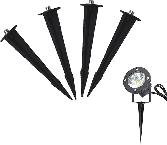 Cast Aluminum Plug Floodlight Ground Accessories 15.7 Inches High Floor Plug Bracket Landscape Spotlight Accessories For Outdoors Garden Set Of Four