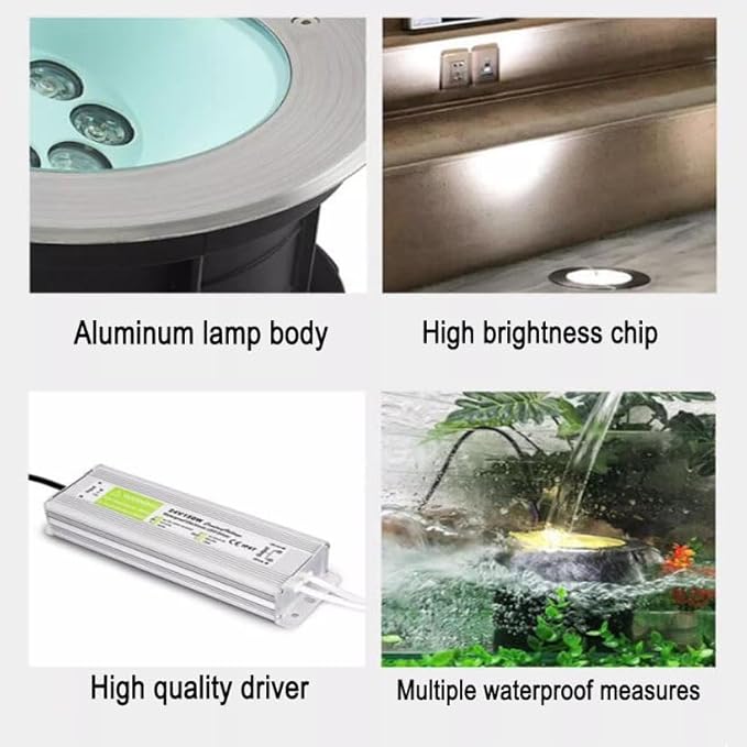 LED Landscape Lights - Outdoor Buried Lights 45° Bevel Deflection Spotlight IP67 Waterproof Polarized Light Garden Courtyard Decorative Floor Light Easy Installation(Red4W) (Green 6W)