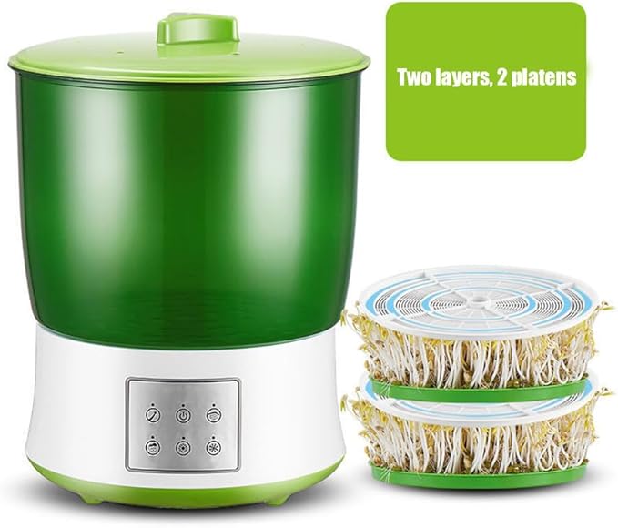 Large-Capacity Bean Sprout Machine for Home Use Can Rotate 360 Degrees to Spray Water for Planting for Soybean Mung Bean Radish Seedling