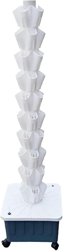 Hydroponics Tower Hydroponic Growing System Aeroponics Grow Kit Aquaponics Planting System For  Fruits And Vegetables With Hydrating Pump Adapter Seeding Bed &amp Net Pots ( 10Floor 50Pods)-//
