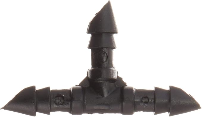 10 Pack (250 Total) Orbit 1/4 Inch Drip Fitting Tee for Micro Water Tubing Dripper Line - 67401-25 Pack