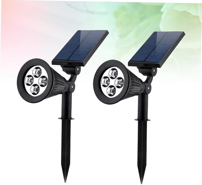 ARTIBETTER 2pcs Solar-Powered Lawn Lights Ground Plug Landscape Lights for Garden Driveway Patio