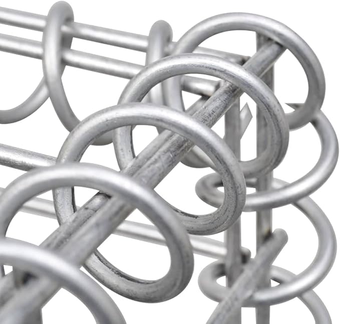 Gabion Planter Raised Garden Bed 102.4 x 102.4 x 39.4 in Silver Large Outdoor Metal Raised Flower Bed for Patio Landscape &amp Backyard Gardening