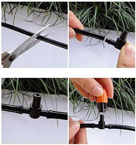 SagaSave Drip Irrigation kit Plant Watering System Gravity Fed Irrigation Water Drip Setfor Garden Greenhouse Yard Lawn Home or Vacation Use 10M 8/11 Tube 20 Nozzles