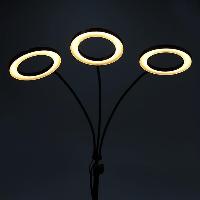 Grow Lights for Indoor Plants 108 LEDs Full Spectrum Plant Light with 3 9 12H Timer 6 Brightness Levels Height Adjustable Tripod Stand for Flowers Vegetables (US Plug 3 Heads 28W Use 3A
