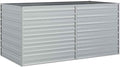 vidaXL Raised Garden Bed Raised Flower Bed Galvanized Steel Planter Outdoor Planter for Patio Backyard Garden Vegetables Herbs Silver