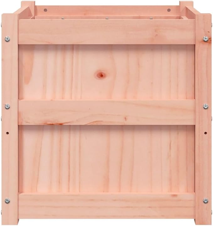 Solid Douglas Fir Wood Raised Garden Planter Box Set of 2 19.7x19.7x19.7 Inch Square Large Outdoor Planters Rustic Elevated Planter Boxes for Patio Balcony Gardening