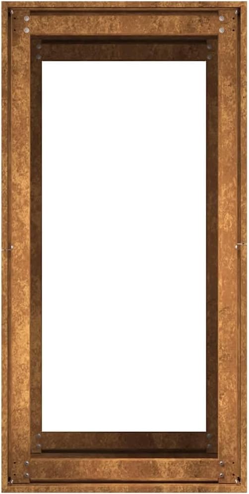 Large Rusty Weathering Steel Planter Rectangular Decorative Inlays 31.5x15.7x31.5 in Outdoor Garden Patio Raised Bed for Plants