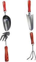 BESPORTBLE 4pcs Small Garden Tool Set Extended Narrow Shovel 3-Prong Rake Dual-use Hoe and Soil Scoop Handheld Gardening Tools for Planting Digging and Transplanting