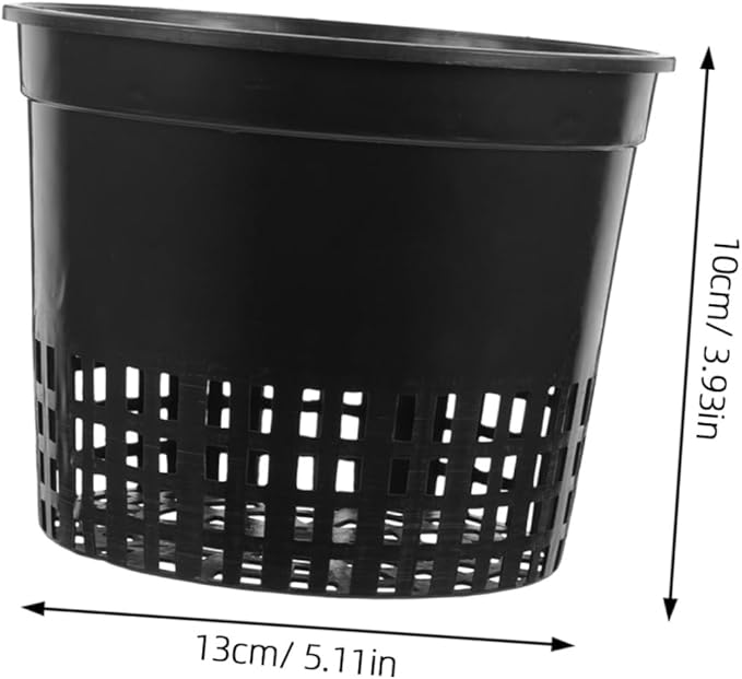 GANAZONO Professional 12 Pack Hydroponic Net Pots Plastic Mesh Grow Baskets for Air Plants for Hydroponic Systems Easy Handling