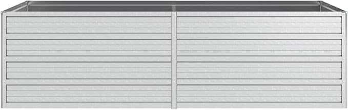 Bopdu Garden Raised Bed 63x31.5x17.7 Galvanized Steel Silver Backyard Patio Planter Raised Beds for Vegetables Outdoor Garden Raised Planter Box for Flowers Fruits