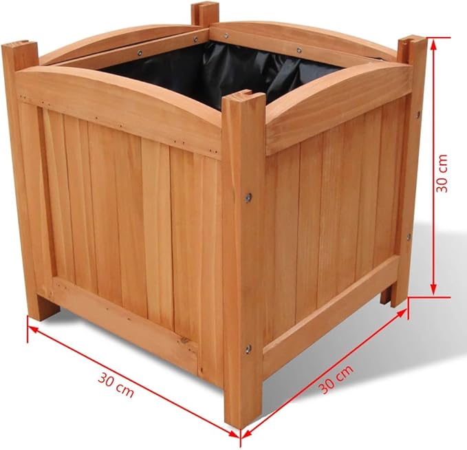 Wooden Raised Bed Planters Set of 2 11.8 x 11.8 x 11.8 Outdoor Garden Flower Bed Elevated Planter Boxes for Outdoor Plants Patio Boxes for Vegetable Garden