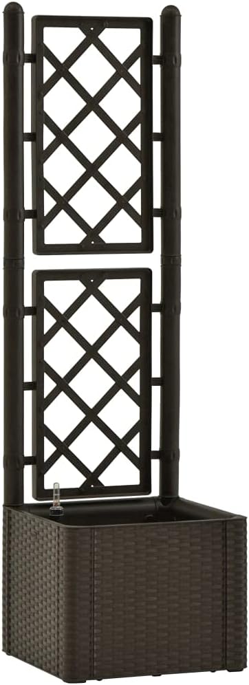 SKM Garden Raised Bed with Trellis and Self Watering System Mocha-3964
