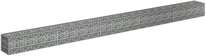 Galvanized Steel Gabion Raised Bed Outdoor Planter Box Outdoor Metal Raised Garden Beds for Vegetable Lawn Grass Yard 177.2x11.8x11.8 -AA