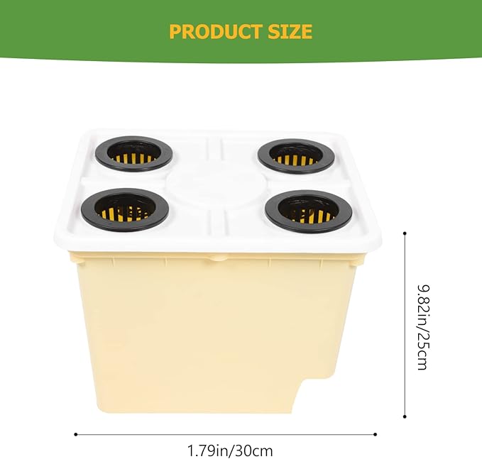 Toyvian 4holes Soilless Cultivation for Hydroponic Gardening Plastic Containers for Vegetable and Fruit Planting Greenhouses Lightweight and Easy to Use Hydroponic Baskets for Indoor and