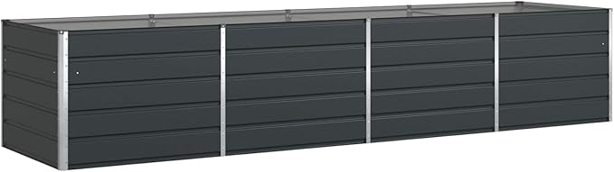 Steel Raised Garden Bed for Gardening Metal Planter Box for Vegetables Fruits Flowers 151.57 x 39.37 x 29.53 in Anthracite-719