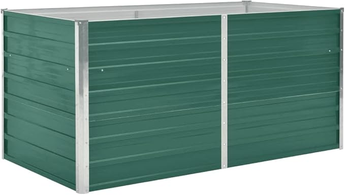 Garden Raised Bed Planter Box Outdoor Steel Planter for Growing Flowers Herbs and Vegetables 63x31.5x30.3 Galvanized Steel Green-381