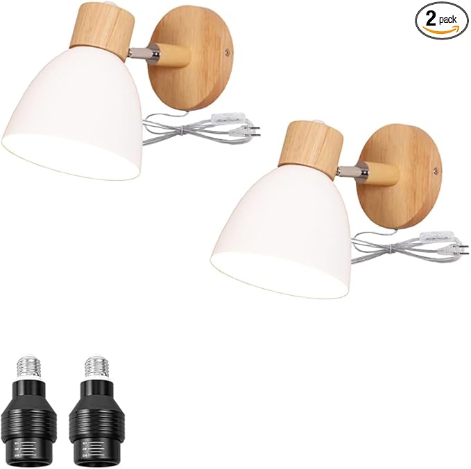 2-Pack Hook Mounted Plant Light Full Spectrum 4500K 10W Adjusted Light Beam Range 15-60° Modern White Wall Lamp for Indoor Plants Flowers Growing