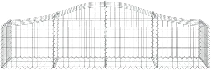 7-Piece Spiral Gabion Basket Set 78.7 x 19.7 x 23.6 in Galvanized Iron Raised Garden Bed Planter for Stones Modern Outdoor Divider for Patio and Backyard