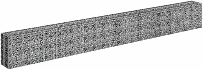 Gabion Raised Bed Silver Galvanized Steel Large Outdoor Planter Box for Garden Metal Flower and Herb - Durable