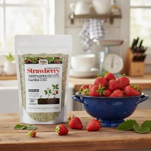 Old Cobblers Farm™ Wicked Growth Strawberry Fertilizer – Boosts Soil Quality Higher Berry Yields &amp Robust Growth – Long-Lasting Nutrients for Home Gardens &amp Larger Plantings (5/10/15/20lbs) (