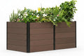 GarveeHome Wood-Look Raised Garden Bed – Large Tall Outdoor Planter Box for Vegetables Herbs Flowers – Durable Composite Deep Root Design for Patio Balcony Backyard