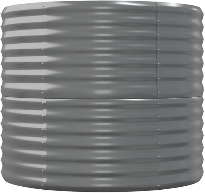 SKM Garden Raised Bed Grey Powder-Coated Steel Large DurableGrey (Weight 20.81KG)