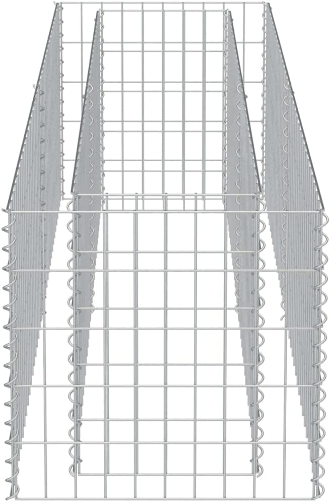 Gabion Garden Bed Silver Galvanized Steel for Raised Fence Rock Panels Baskets Retaining Walls Welded Steel Landscape 70.9 x 19.7 x 19.7 in