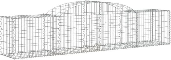 3-Piece Galvanized Iron Gabion Basket Set 118 x 118 x 32 in Silver Rectangular Planter Box for Elevated Garden Beds Outdoor Raised Flower Bed Patio Backyard Landscaping