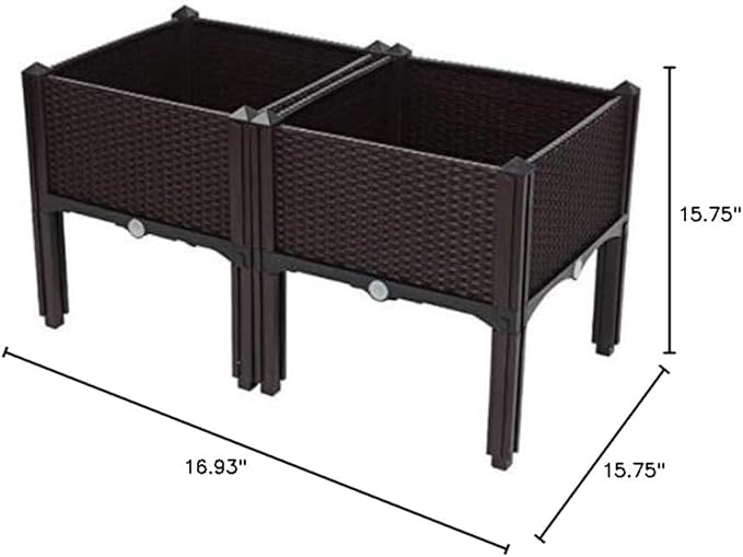 Raised Garden Bed Kit - Elevated Planter Garden Box for Vegetable/Flower/Herb Outdoor 43 x 40 x 40) cm(L x W x H)