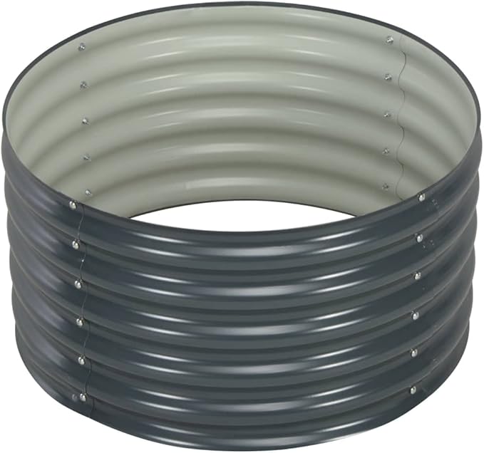 SKM Garden Raised Bed 31.5x31.5x17.3 Galvanized Steel Gray-55301026
