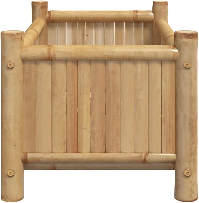 Planter Gardening Box Raised Flower Bed Standing planters Planter Boxes Suitable for Corridor Nursery Courtyard Orchard 19.7x11.8x9.8 Bamboo