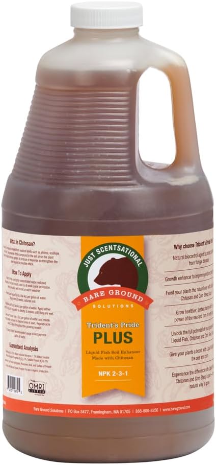 Just Scentsational TPCH-64G Trident's Pride Plus Organic Liquid Fish Fertilizer with Brown Algae Extract and Chitosan64 oz