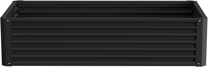 8x4x3ft Rectangular Galvanized Raised GBeds 36 Tall Large Capacity Metal Planter Box for Outdoor Gardening Vegetables Deep Raised Bed with Easy Planting and Installation