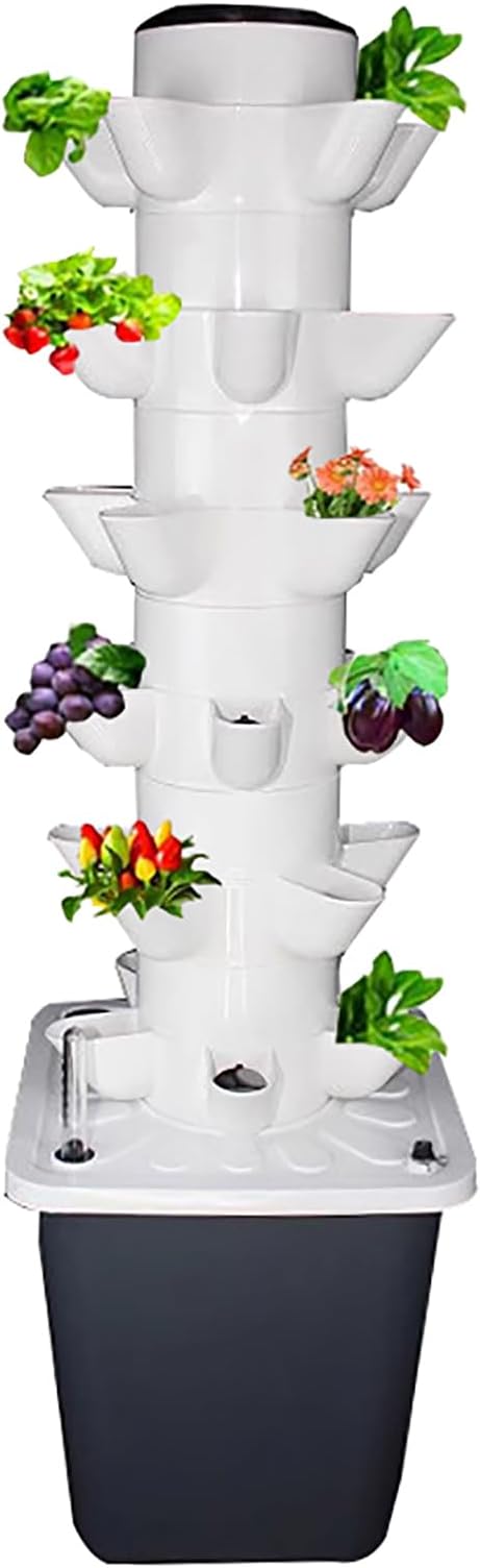 Hydroponic Growing System Kit30-plants Indoor Vertical Tower Garden System Kitsmart Garden Hydroponic Germination Kit Vegetable Tower With Pump For Herbs Fruits And Vegetables(30 holes White)