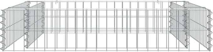 Gabion Raised Bed 39.4x39.4x7.9 in Square Galvanized Steel Planter Rustic Garden Box for Patio Balcony Vegetable Patch Outdoor Decor