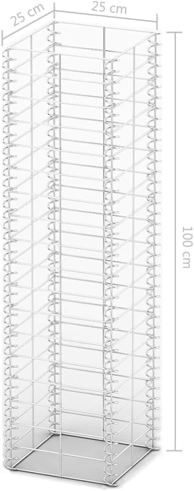 Gabion Set 3 pcs Galvanized Wire 9.8x9.8x39.4 Gabion Raised Bed Gabion Cages Basket Steel Woven Gabion Net for Backyard Garden -AA