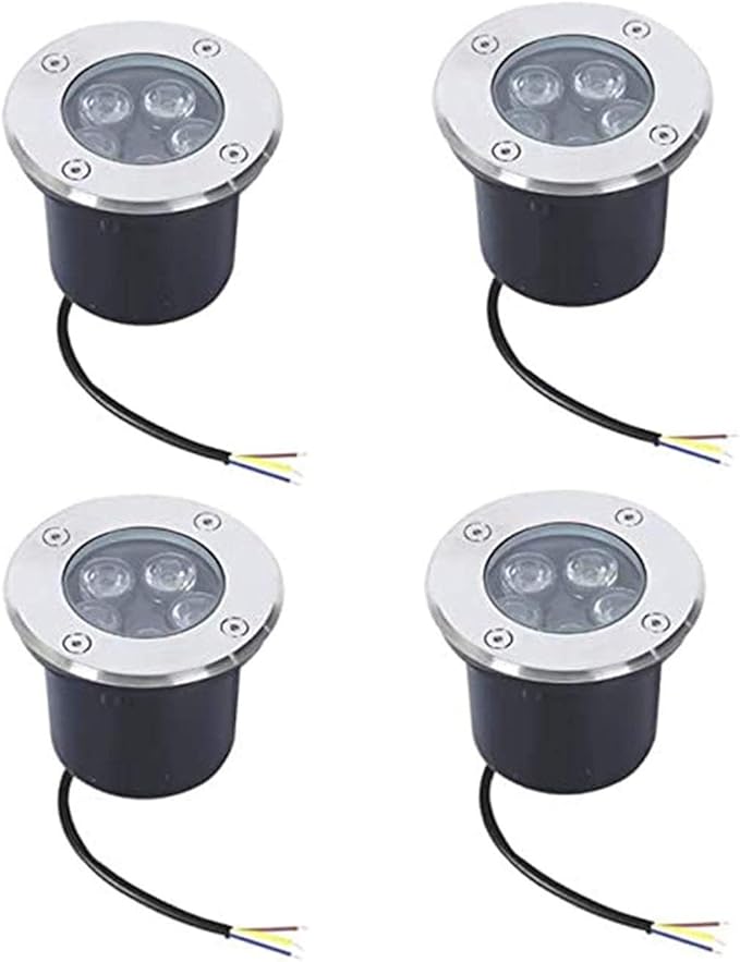 4PCS Underground Light LED 85-265V Landscape Lights IP67 Waterproof Path Light Underground Light LED Landscape In-ground Well Lights Decorative Spotlight Buried Lights