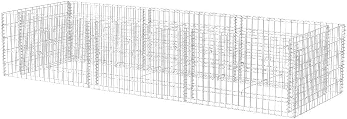 Outdoor Steel Gabion Raised Bed Garden Gabion Basket Planter Wire Fencing Galvanized Steel Patio Flower Plant Basket Mesh Fence 106.3x35.4x19.7-969
