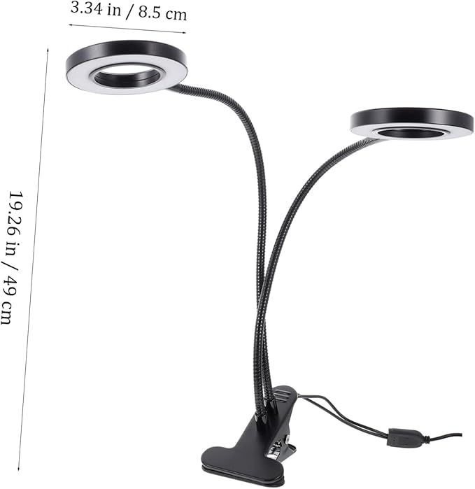 Hemoton Adjustable Dual-Head LED Plant Light for Indoor Growth 5V Clip-On Grow Lamp Timer Suitable for Seed Starting and Greenhouse Use