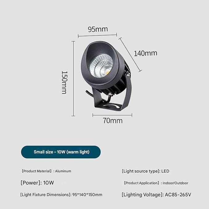 Long Range LED Floodlights - Beam Spotlight COB Round Tree Lights IP66 Waterproof Adjustable Angle for Wall Advertising Building Signs Lawn Landscape Lamp(Warm White20W)