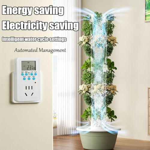 Smart Hydroponic Tower Garden - Indoor/Outdoor Vertical Growing Kit for Herbs Fruits &amp Vegetables - 5/7/9 Layers 36 Holes Aeroponic System with Timer &amp Silent Pump Space-Saving Solution