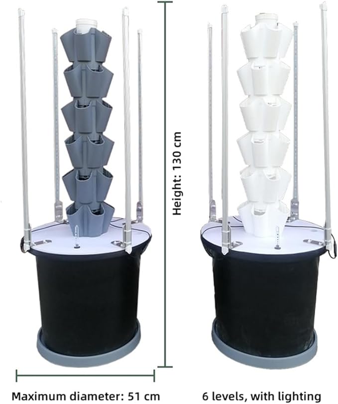 Indoor Vertical Farming Garden Planter Water Circulation Plants Germination Kit with Lighting and Movable Water Tank for Home Indoor Gardening System