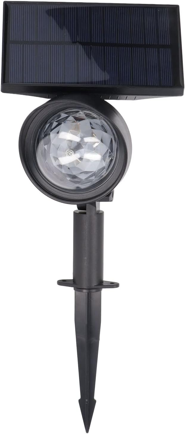 Solar Spot Light 2 in 1 Waterproof Outdoor RGB Landscape Lighting Garden Decor with Rotating Projection - Energy Saving Solar Panel Automatic Light Control for Yard and Festiva