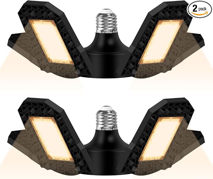 2 Pack 150W Deformable Full Spectrum Plant Lights E26/E27 Sunlight LED Grow Lamp 4Adjustable Panels Indoors Planting Fill Lamp AC100-277V Gardening Moss Coral Greenhouse Tent Box Hydroponics Lighting