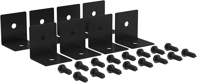 National Hardware N900-011 Raised Garden Bed Corner Brackets Metal Corner Brackets and Screws for Wood Planter Box Black