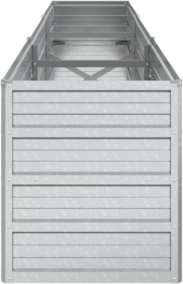 Garden Raised Bed 94.5x15.7x17.7 Galvanized Steel Silver7.28 KG316889