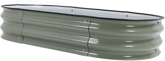 Zerodis Raised Garden Bed Kit for Vegetables Flower Raised Planter Bed 304 Stainless Steel Stable Open Base Wide Application (Light Green)